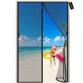 Magnet Fly Screen Door Black 120x240cm Heavy Duty Bug Mesh Curtain with Magnets Full Frame Magic Tape Keep Fresh Air in & Bugs Out Easy to Install